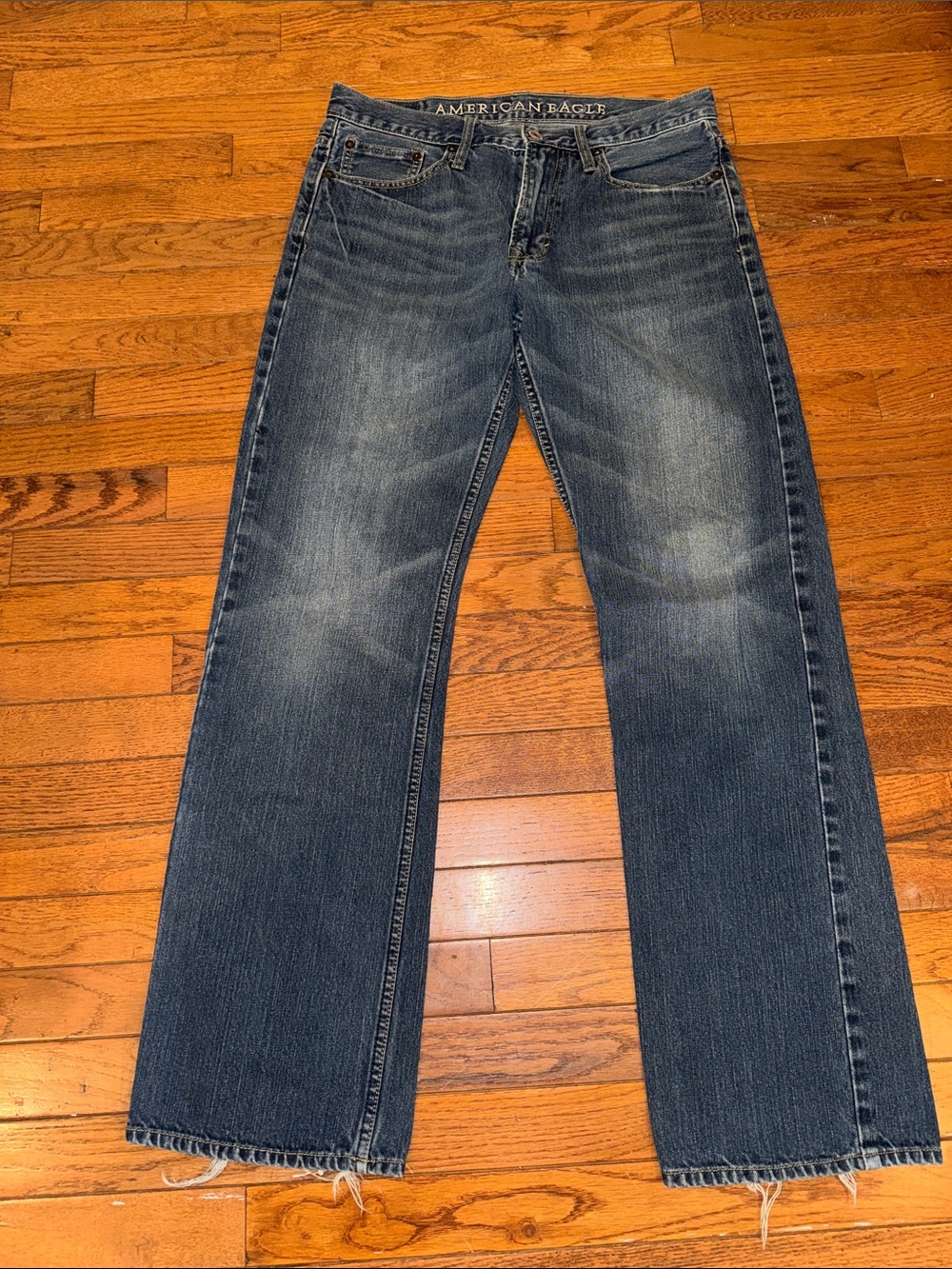 American Eagle Outfitters Blue Denim Straight Jeans - Size - 33/34